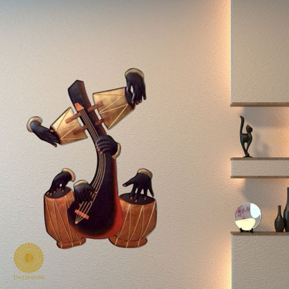 6 Hands Musician Wall Art ( 10 x 18 Inches ) - The Gharnish - A Unit of Satkala Creations