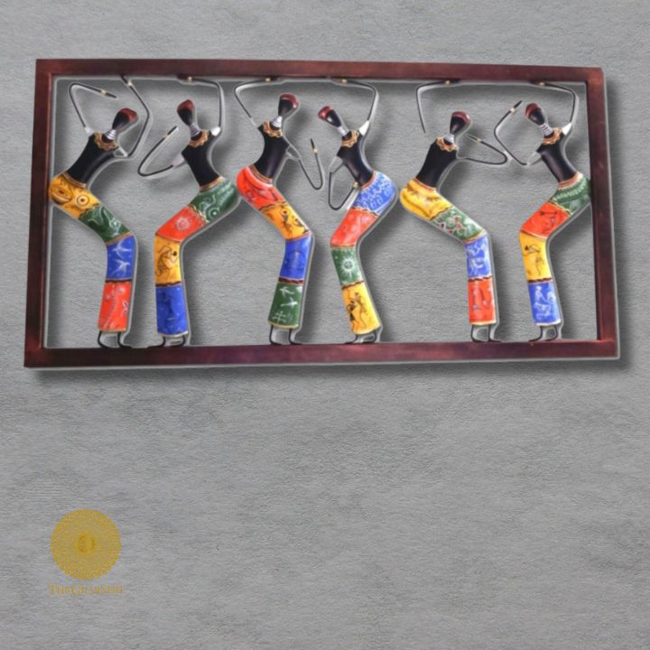 African dance-themed wall art by TheGharnish, 18x32 inch framed wall hanging featuring vibrant African-inspired design.