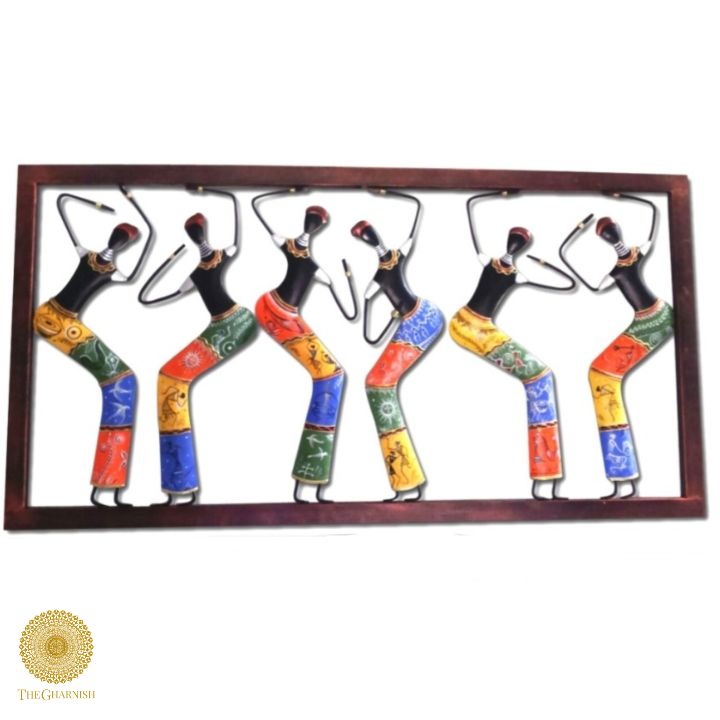 African dance frame wall hanging art by TheGharnish, 18 x 32 inches, featuring vibrant African dance design for wall decor.