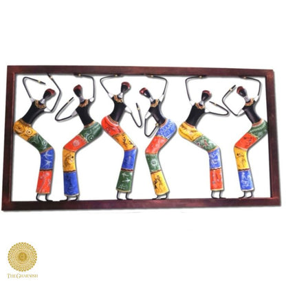 African dance frame wall hanging art by TheGharnish, 18 x 32 inches, featuring vibrant African dance design for wall decor.