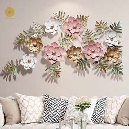 Beautiful metallic flower wall art by TheGharnish, 48x24 inches, featuring intricate floral designs in a stylish wall decor piece.