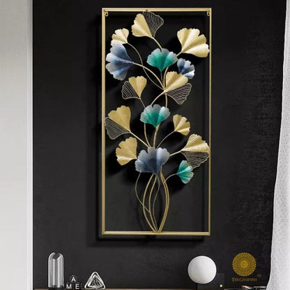 Equisite Metallic Vertical Leaf Frame (24x48 Inches) - The Gharnish - A Unit of Satkala Creations