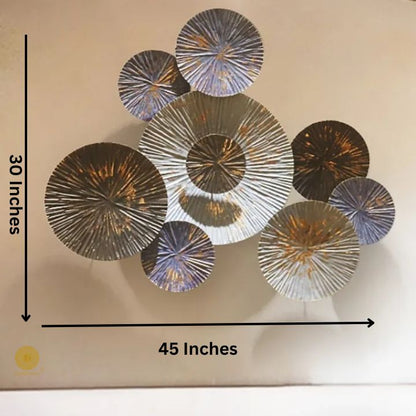 Gold Foil Lotus Leaf Metallic Wall Art (45x34 Inches) - The Gharnish - A Unit of Satkala Creations