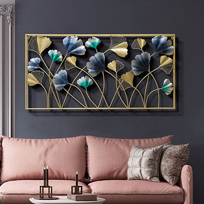 Metallic leaf frame wall art by TheGharnish, 48 x 24 inches, featuring a stylish leaf design in a metallic finish.