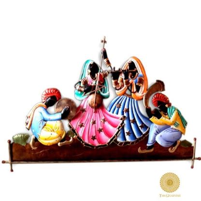 Rajasthani Dance Group Wall Art (28 x16 Inches) - The Gharnish - A Unit of Satkala Creations