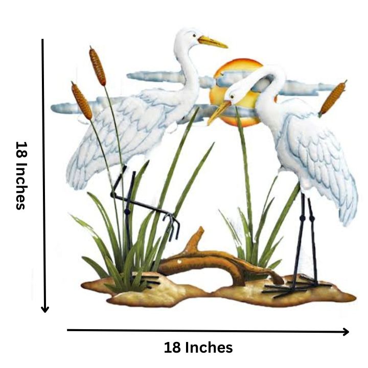 Set of Cranes Wall Art ( 18 x 18 Inches ) - The Gharnish - A Unit of Satkala Creations