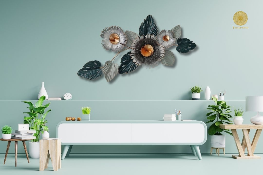 TheGharnish Splendid Palmero Flower Wall Art, 48x21 inches, featuring vibrant floral design on a decorative wall accent piece.