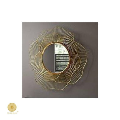 Designer Flower Wall Mirror (24 Inches Dia) - The Gharnish - A Unit of Satkala Creations