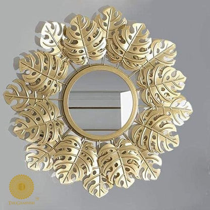Spectacular metallic leaf wall mirror by TheGharnish, 24-inch decorative mirror with a stylish metallic leaf frame.