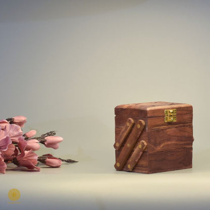 Wooden multistory jewellery box by TheGharnish, showcasing multiple compartments and elegant wooden decor design.