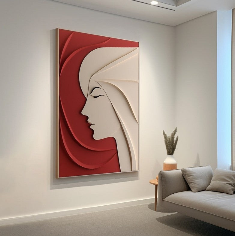 Grace in Silence – Modern 3D Abstract Woman Wall Art - The Gharnish - A Unit of Satkala Creations