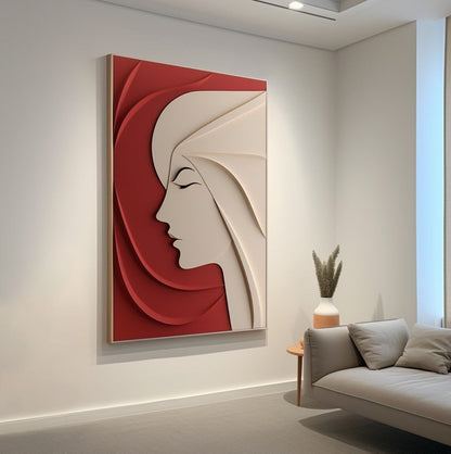 Grace in Silence – Modern 3D Abstract Woman Wall Art - The Gharnish - A Unit of Satkala Creations