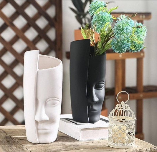 Half Covered Face Modren Art Vase