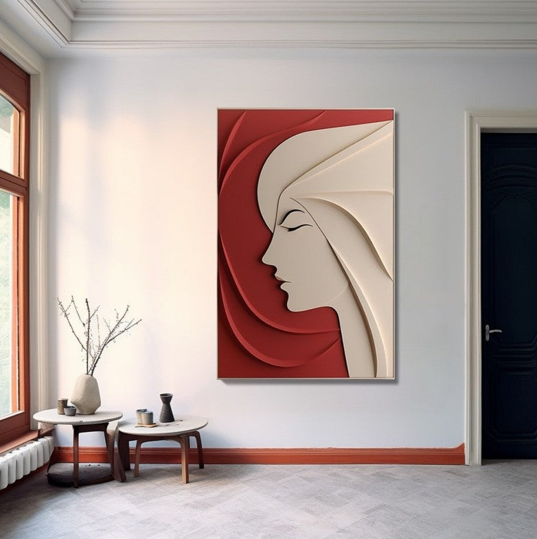 Grace in Silence – Modern 3D Abstract Woman Wall Art - The Gharnish - A Unit of Satkala Creations