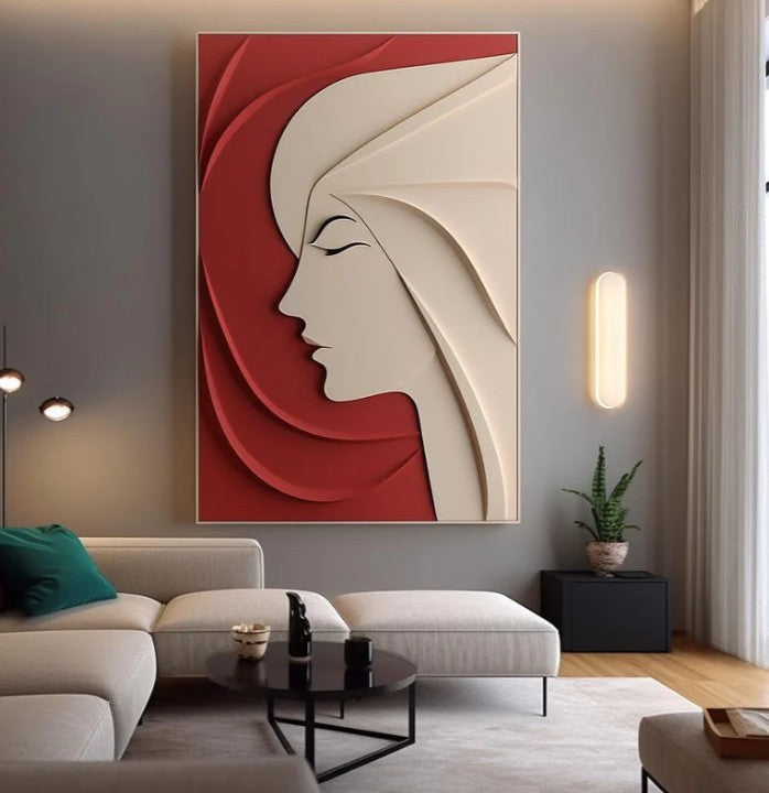 Grace in Silence – Modern 3D Abstract Woman Wall Art - The Gharnish - A Unit of Satkala Creations