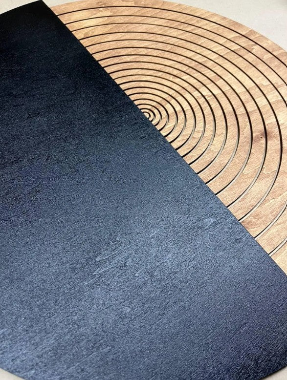 Handcrafted using high-quality wood in black and brown tones