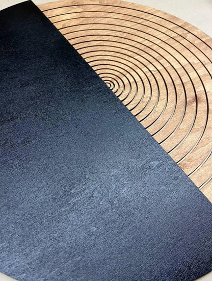 Handcrafted using high-quality wood in black and brown tones