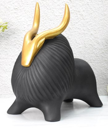 Golden Horn Yak Resin Figurine