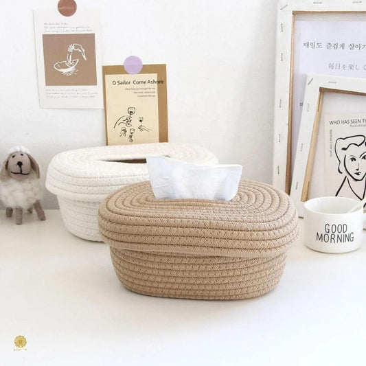 Cotton Rope Tissue Holder Organizer Box