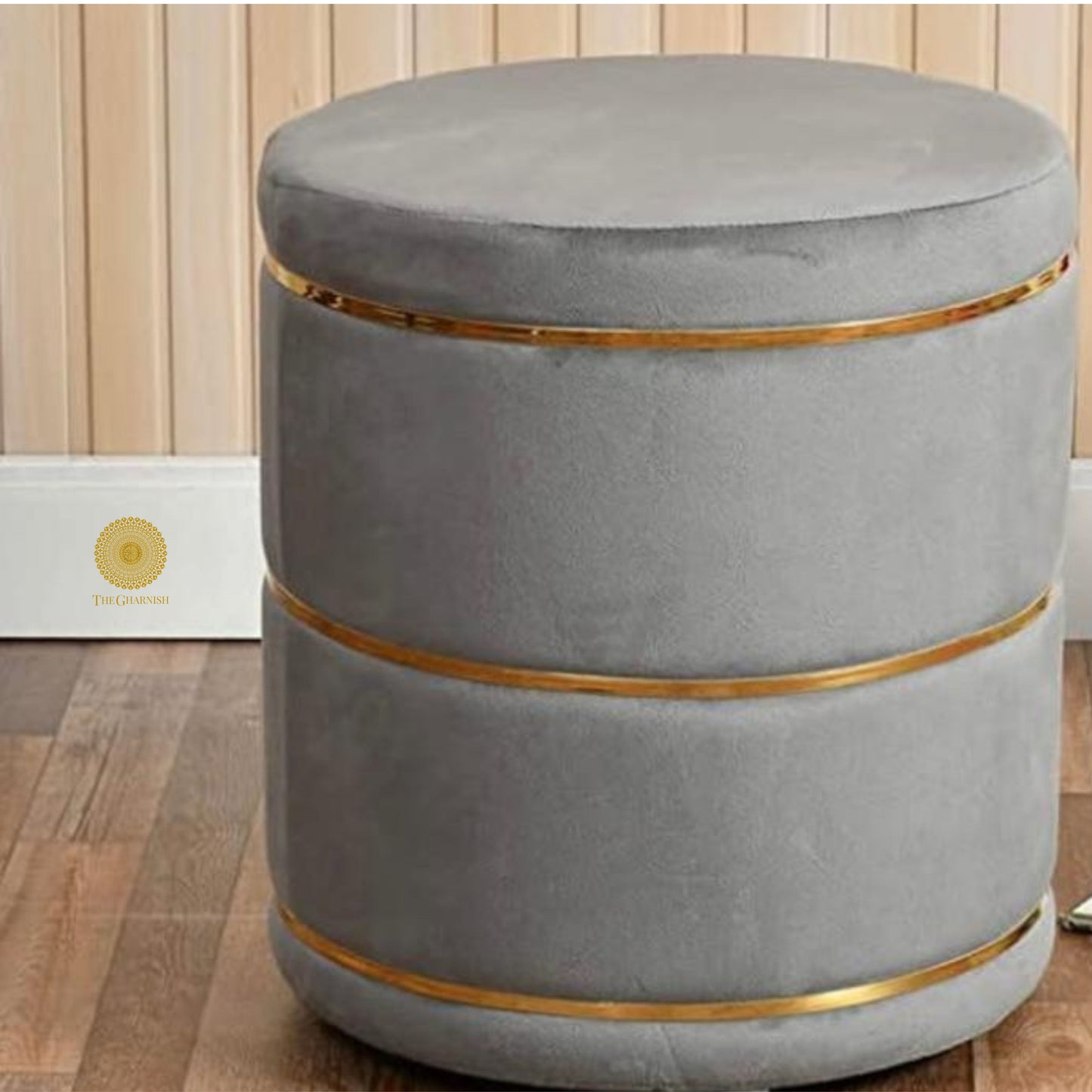 Ottoman Fabric Pouffe - Grey