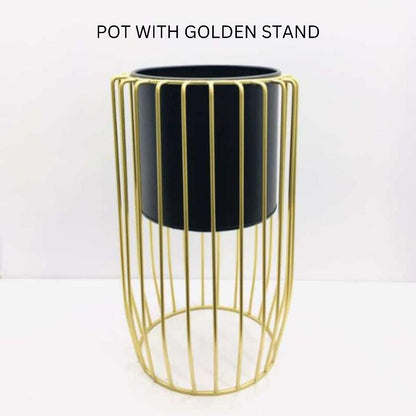 Planter with Golden Net Stand ( 18 x 9 Inches )