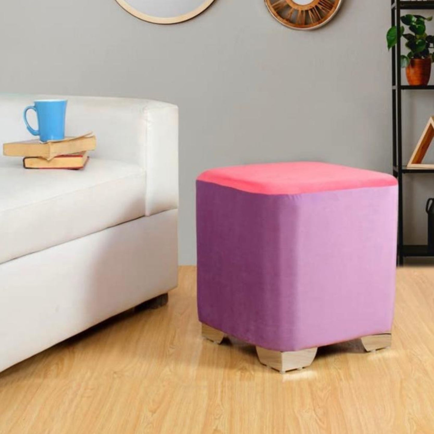 Ottoman Cushion Stool - Violet