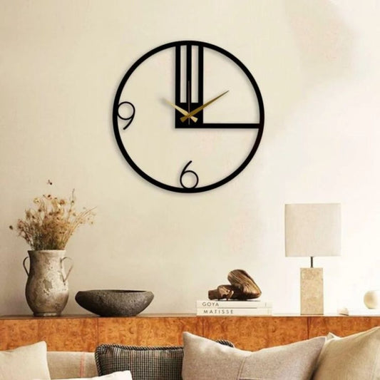 Modern Numeric Black Ring Wall Clock ( Dia 24 Inches )