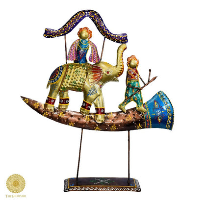 Antique Elephant Sawari Ornament
