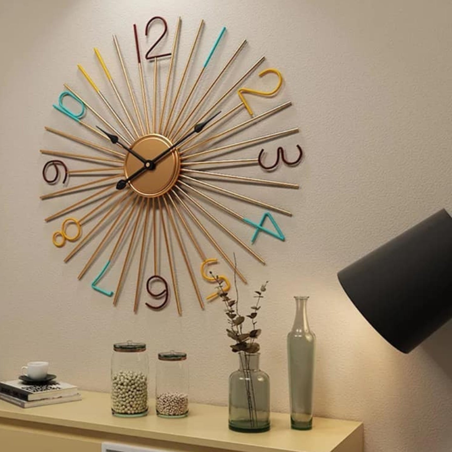 Number Sticks Wall Clock ( Dia 24 Inches )