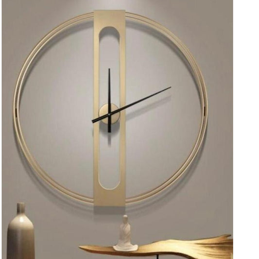 Time Bar Metallic Wall Clock ( Dia 24 Inches )