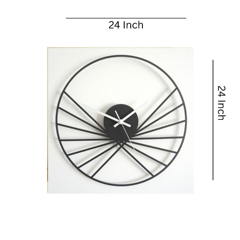Crafted Black Ring Wall Clock ( Dia 24 Inches )