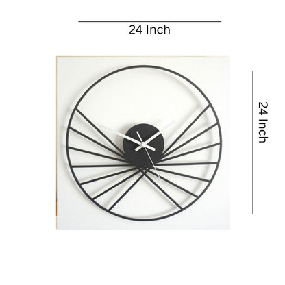 Crafted Black Ring Wall Clock ( Dia 24 Inches )