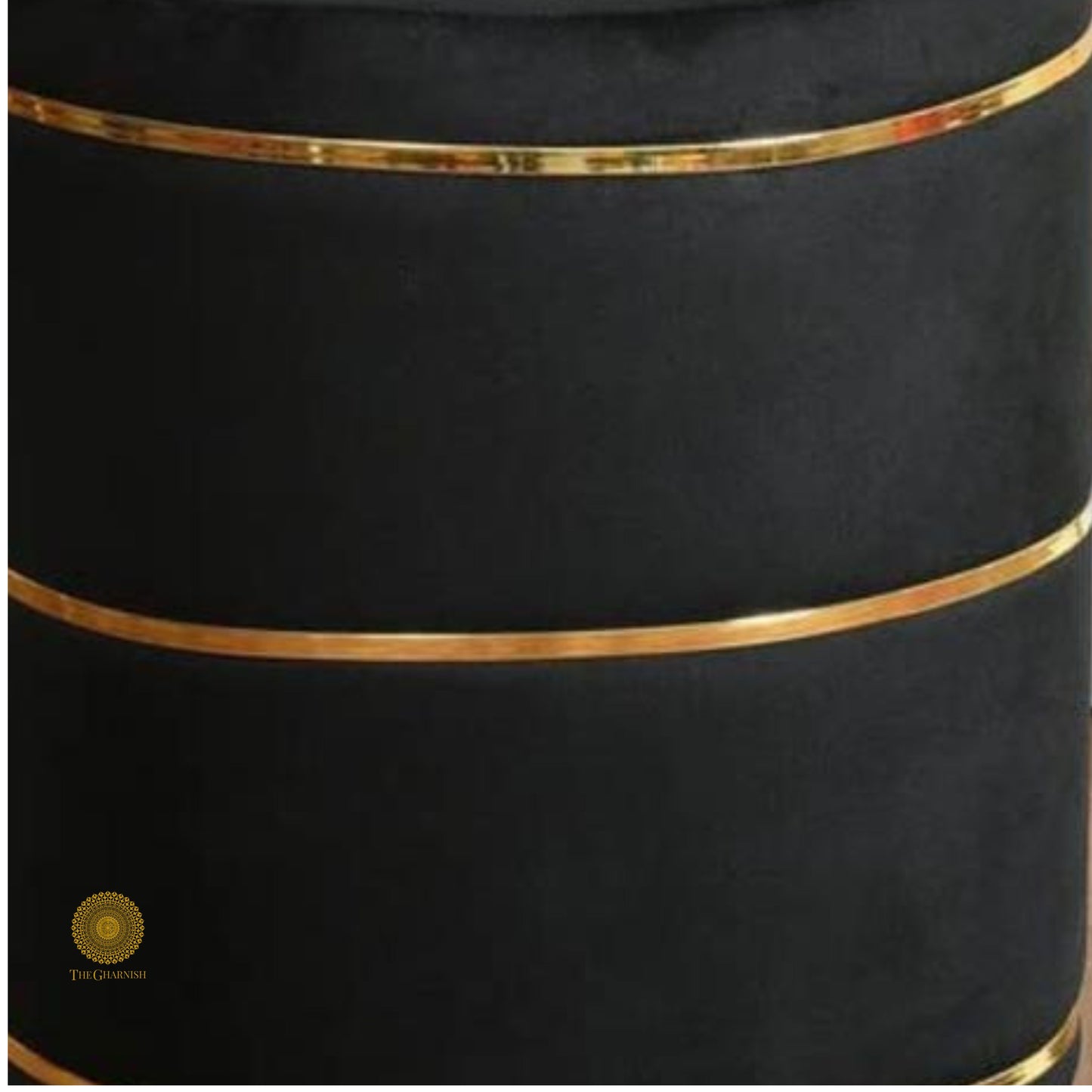 Ottoman Fabric Pouffe - Black