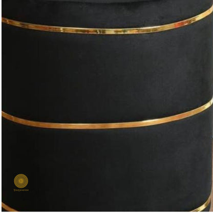 Ottoman Fabric Pouffe - Black