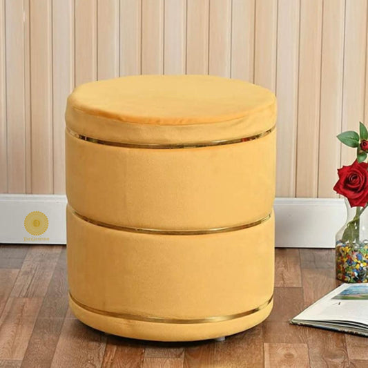 Ottoman Fabric Pouffe - Golden