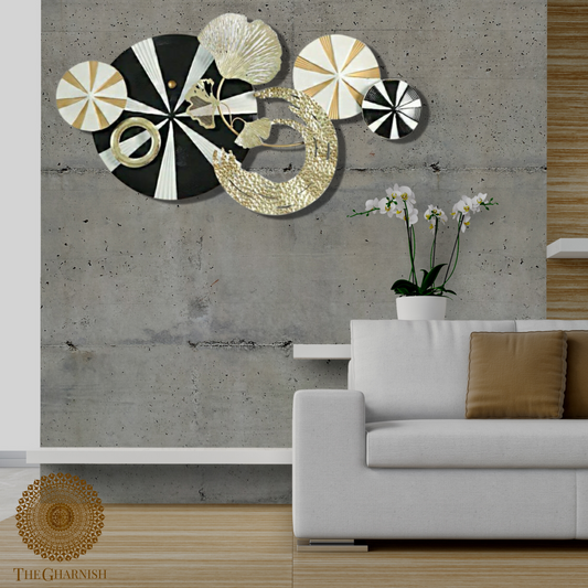 Moon Flower Metallic Wall Art (48 x 24 Inches)