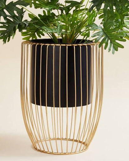 Planter with Golden Net Stand ( 18 x 9 Inches )