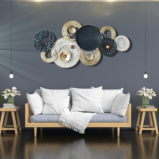 9 Planets Theme Metallic Wall Art (48 x 22 Inches)