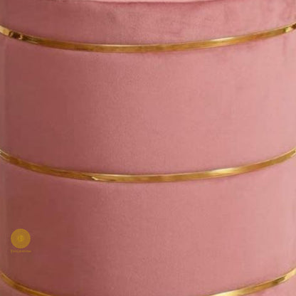 Ottoman Fabric Pouffe - Pink - The Gharnish - A Unit of Satkala Creations