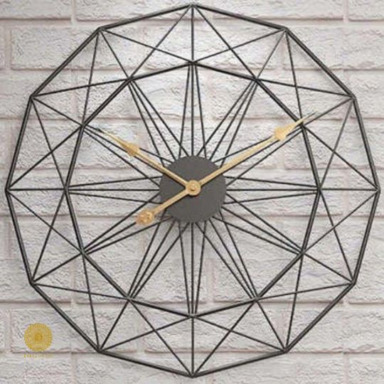 Geometrical designs wall clock by The Gharnish, 30-inch diameter decorative wall clock with modern geometric patterns.