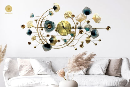 The Gharnish musical time ring wall clock, 48x24 inches, featuring a decorative musical-themed design on a large wall clock.