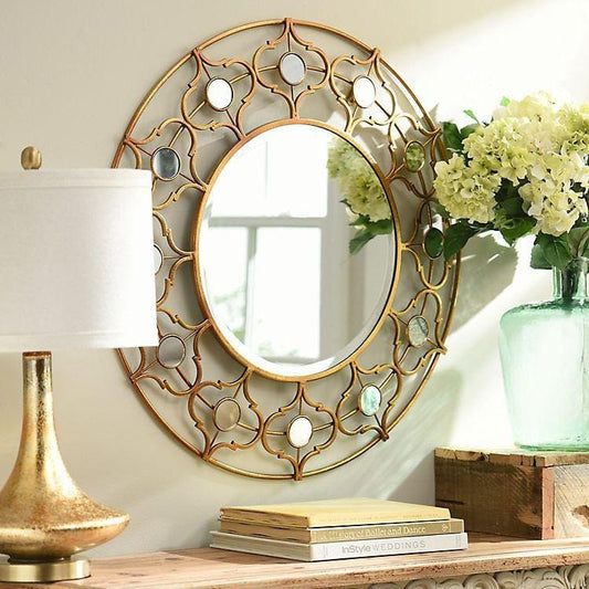 Premium Diamond Metallic Wall Mirror by The Gharnish, 30 x 30 inches, featuring a reflective metallic diamond design.