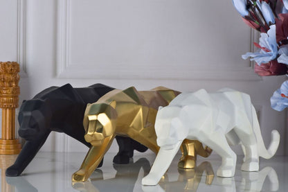 Black Surreal Panther figurine from TheGharnish, a detailed animal sculpture with an artistic, abstract design.