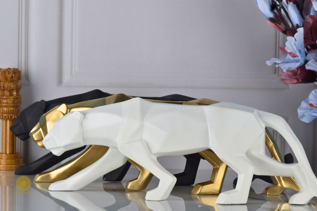 Black Surreal Panther figurine from TheGharnish, detailed animal sculpture with artistic design, perfect for decorative display.