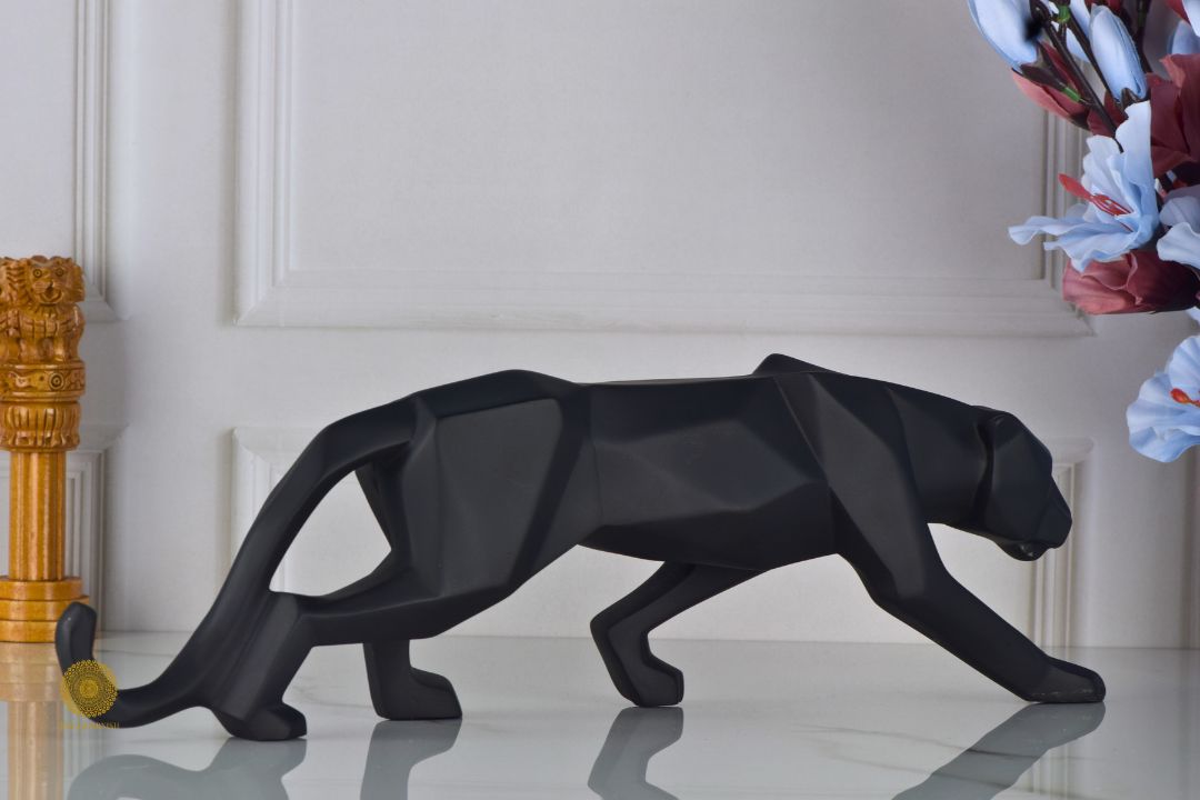 Black Surreal Panther figurine by TheGharnish, detailed animal sculpture with artistic design, perfect for collectible decor.