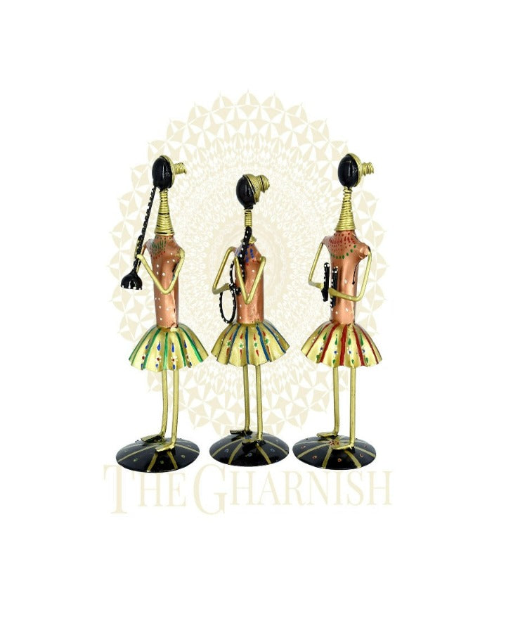 3 Antique Lady Musician - The Gharnish - A Unit of Satkala Creations