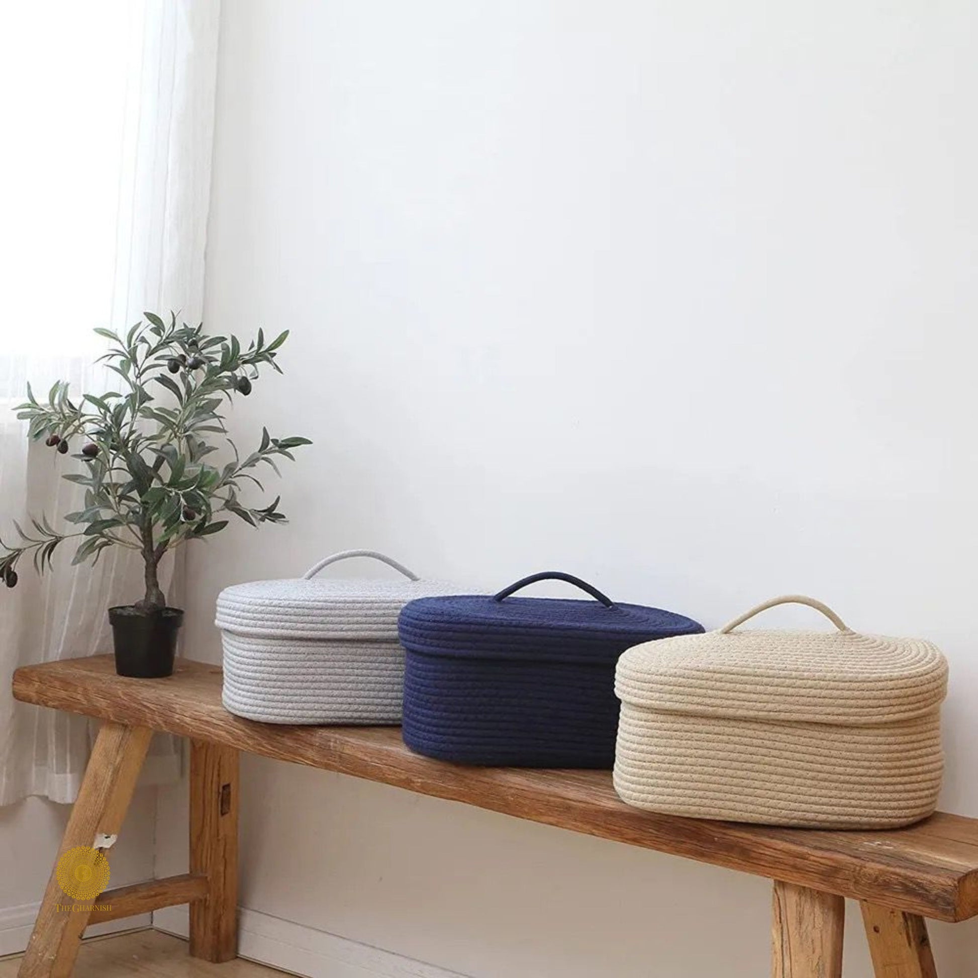 Oval Jute Multipurpose Basket - The Gharnish - A Unit of Satkala Creations