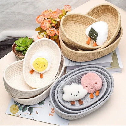 Set of three white storage organizer baskets by TheGharnish, ideal for home or office organization and decluttering.
