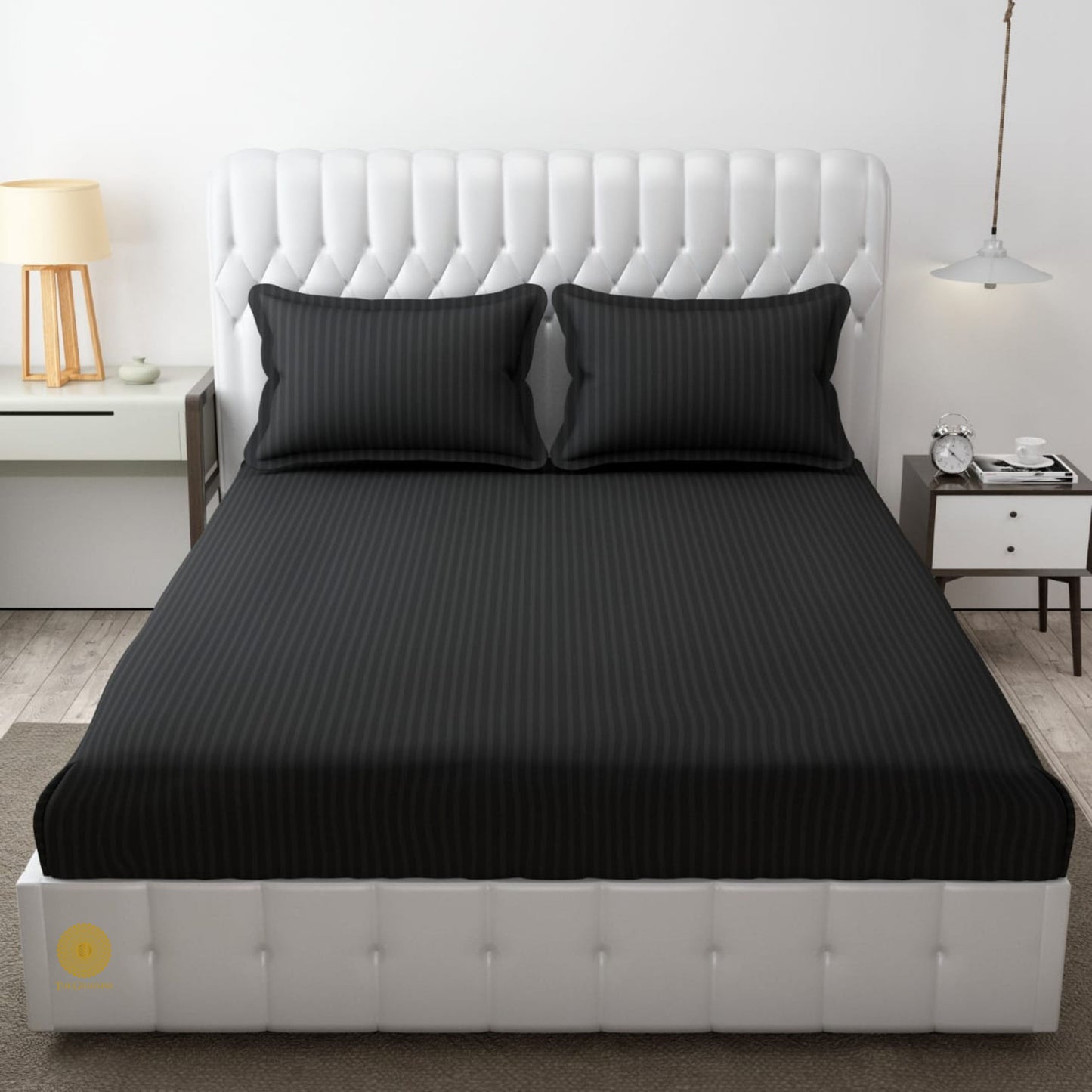 Strip Fitted Bedsheet or Mattress Cover - The Gharnish - A Unit of Satkala Creations