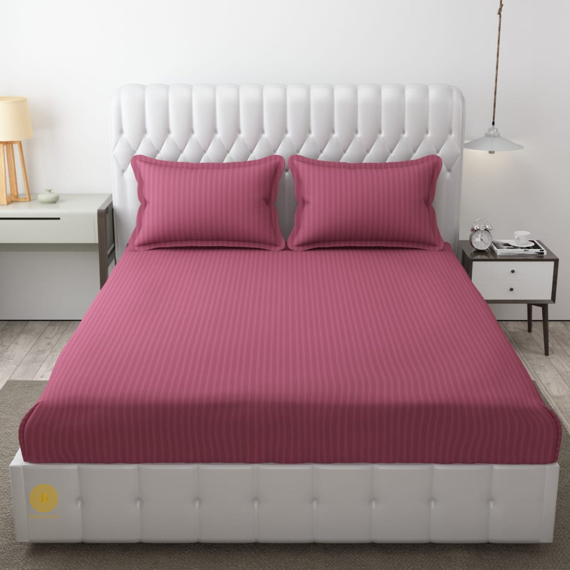 Strip Fitted Bedsheet or Mattress Cover - The Gharnish - A Unit of Satkala Creations